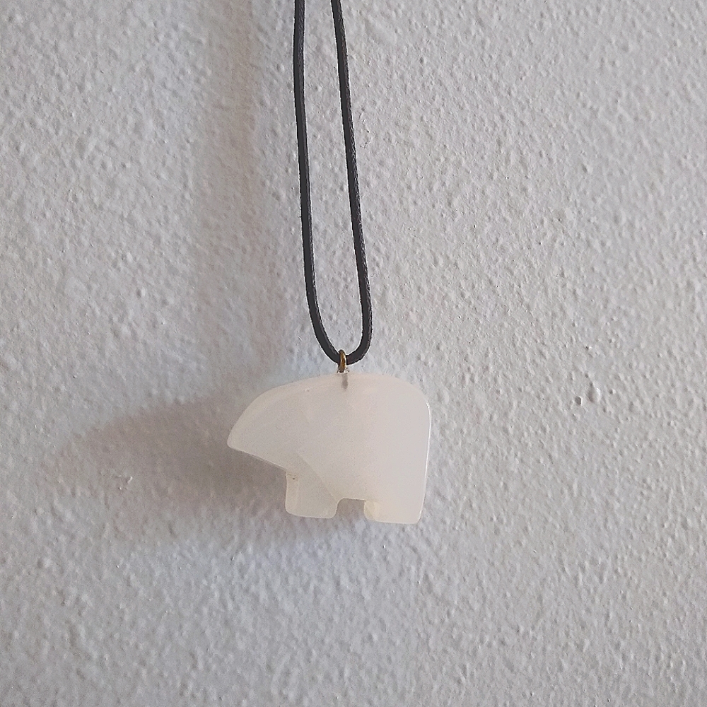 Gemstone Bear Pendant Necklace